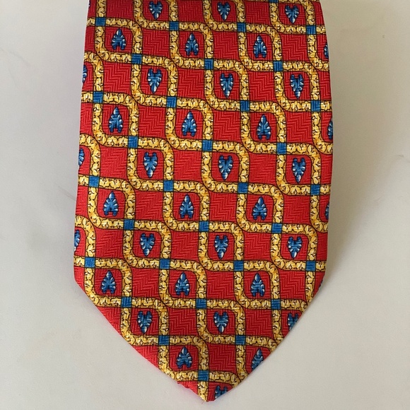 Giampiero Valenti Vintage Formal Tie in Red and Gold - Picture 1 of 7